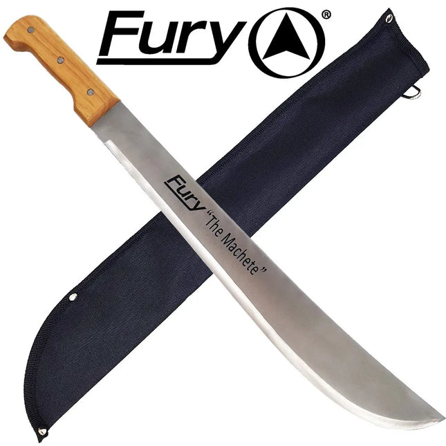 KNIVES - FURY MACHETE WITH WOODEN HANDLE Shoalhaven Shooting