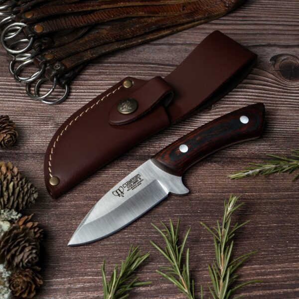CUDEMAN - DROP POINT 9.5CM STANDARD BLADE, SATIN RED HANDLE W/SHEATH