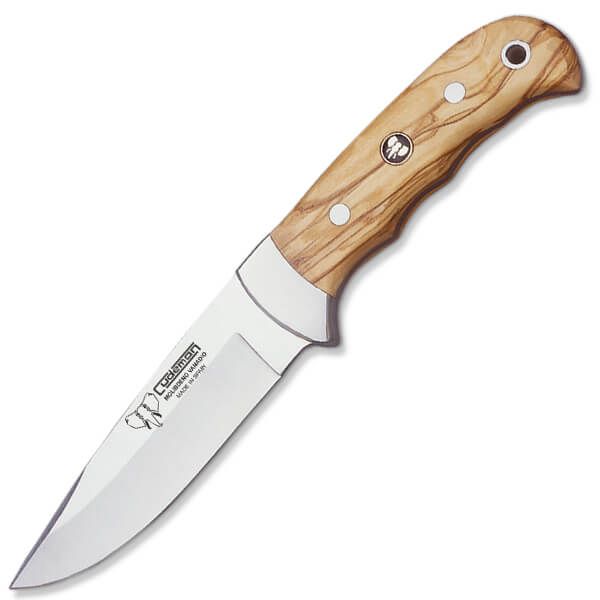 CUDEMAN - SKINNER 11CM DROP POINT BLADE, OLIVE WOOD HANDLE W/SHEATH