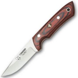 CUDEMAN - SKINNER 9CM DROP POINT BLADE, ROSE WOOD HANDLE W/SHEATH