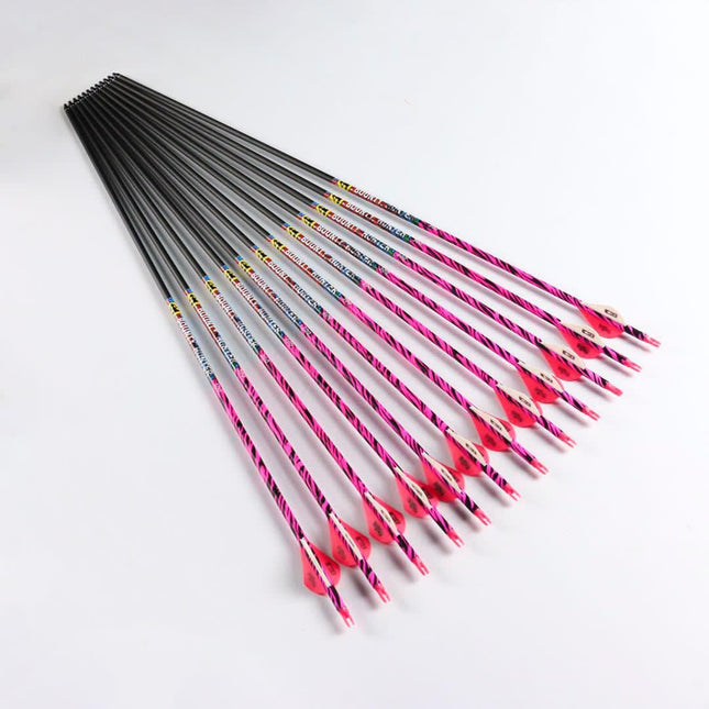 ARCHERY - HEADHUNTER CARBON ARROWS - BOUNTY HUNTER 30" 300 SPINE FLURO PINK SKULL Default Title Shoalhaven Shooting