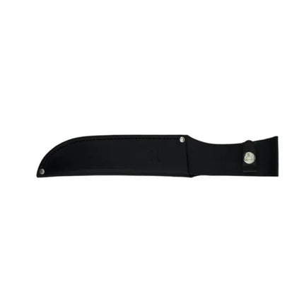 KNIVES - CUDEMAN CLIP POINT 18.5CM SATIN FINISH ABS GOLD TRIM HANDLE /LEATHER SHEATH Shoalhaven Shooting