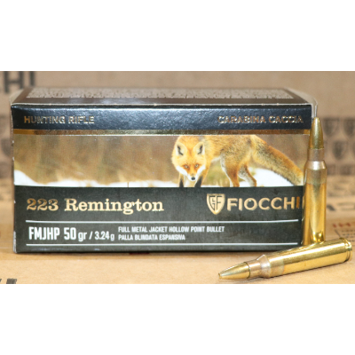 FIOCCHI AMMO 223REM 50GR FMJHP 50PKT