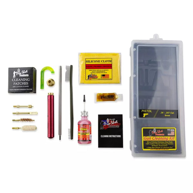 PRO SHOT 38/357/9MM PISTOL CLEANING KIT - Shoalhaven Shooting