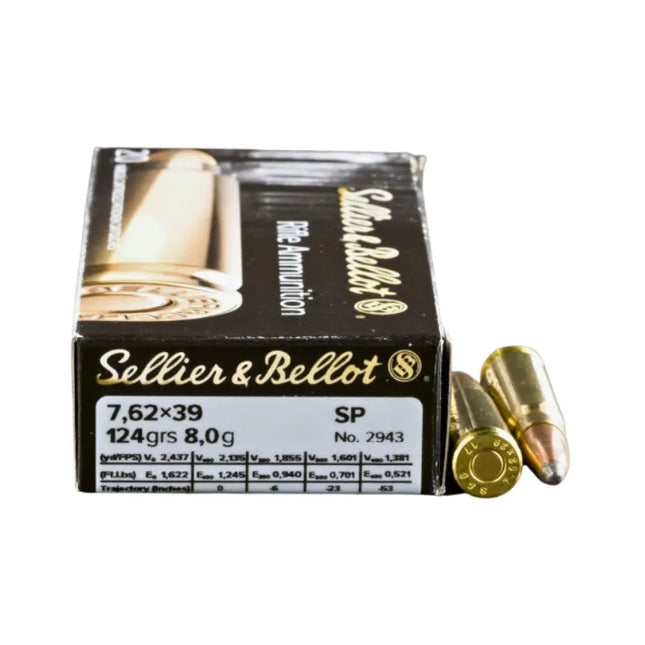 AMMUNITION - SELLIER & BELLOT AMMO 7.62x39 124GR SP Shoalhaven Shooting