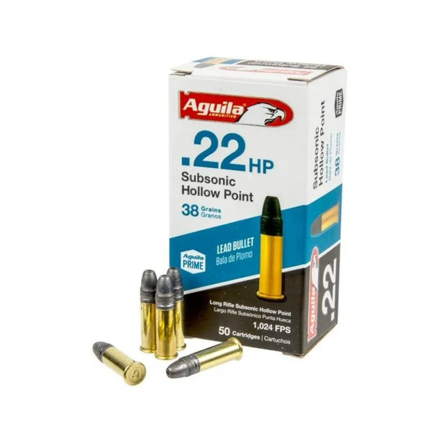 AMMUNITION - AGUILA AMMO 22LR SUBSONIC 38G LHP Shoalhaven Shooting