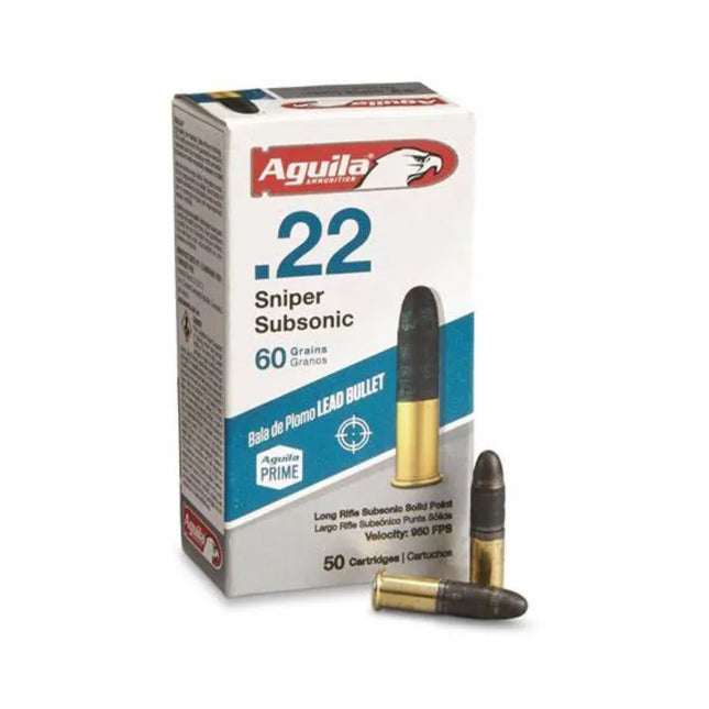 AMMUNITION - AGUILA AMMO 22LR SNIPER SUBSONIC 60G LRN Shoalhaven Shooting