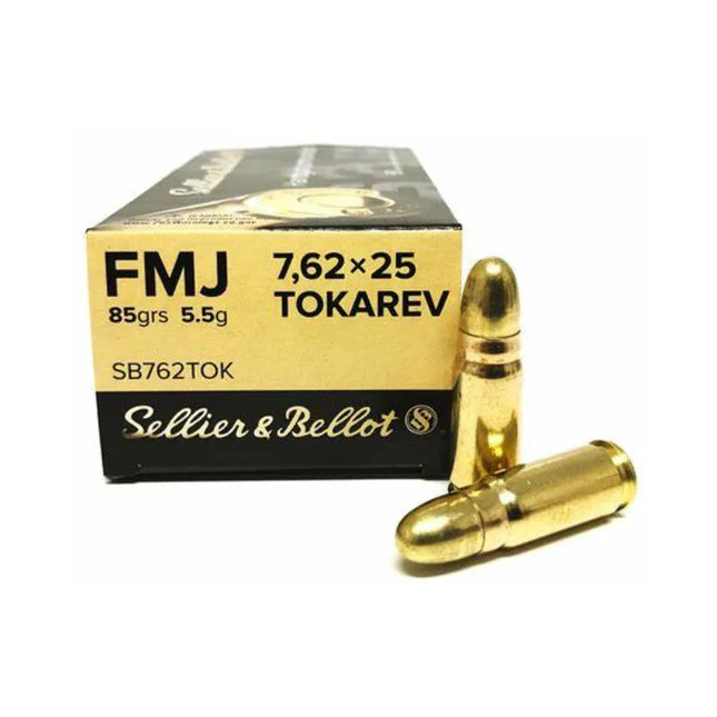 AMMUNITION - SELLIER & BELLOT AMMO 7.62x25 TOKAREV 85GR FMJ Shoalhaven Shooting