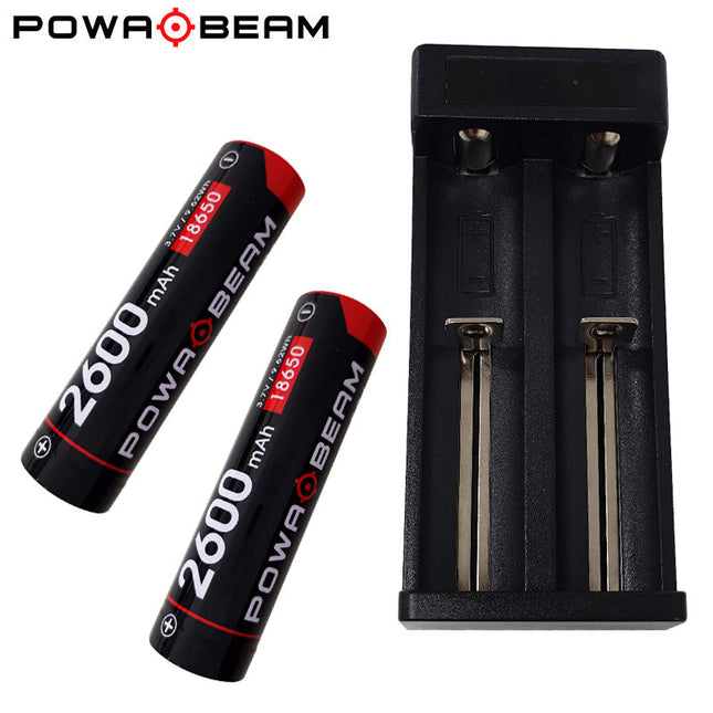 LIGHTING - POWA BEAM DUAL LITHIUM BATTERY CHARGER KIT W/ 2 X 2600MAH BATTERIES Shoalhaven Shooting