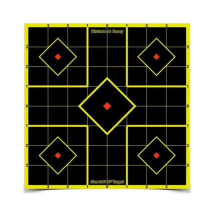 BIRCHWOOD CASEY SHOOT N C 8" SIGHT IN TARGET FLURO YELLO DIAMOND (15PK)