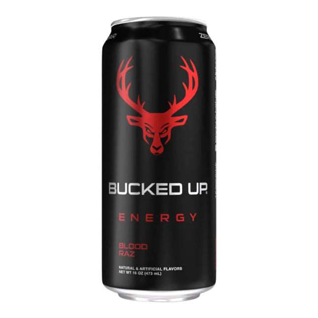 BUCKED UP Energy Drink – Blood Raz , Zero Sugar (1 case/12 cans)