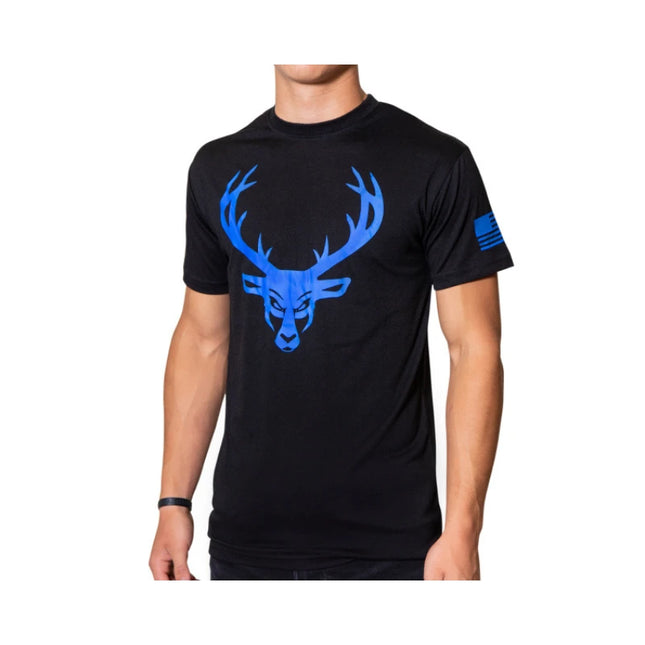 BUCKED UP FLAG T-SHIRT BLACK/BLUE XL