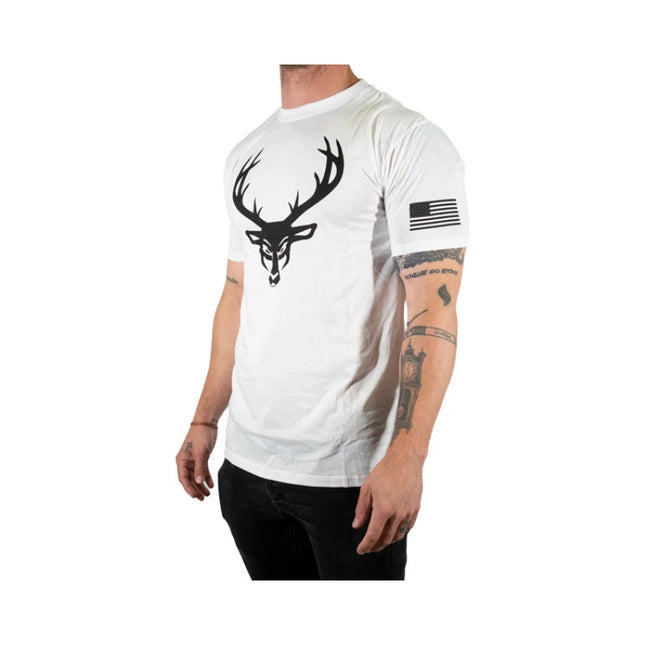 BUCKED UP FLAG T-SHIRT BLACK/WHITE 2XL