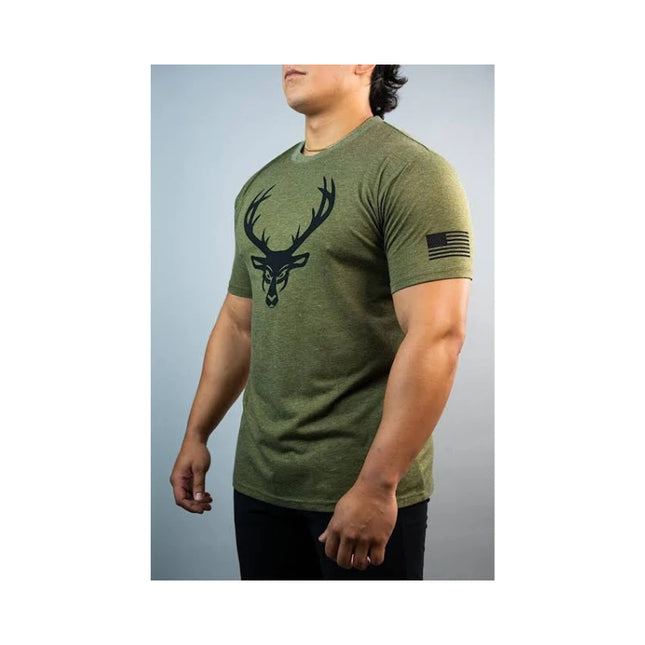 BUCKED UP FLAG T-SHIRT MILITARY GREEN XL