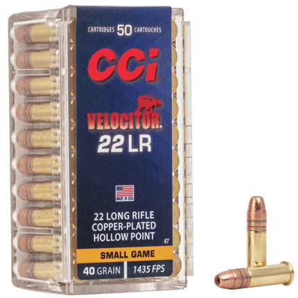 AMMUNITION - CCI 22 LR VELOCITOR 40G HP - 50PK Shoalhaven Shooting