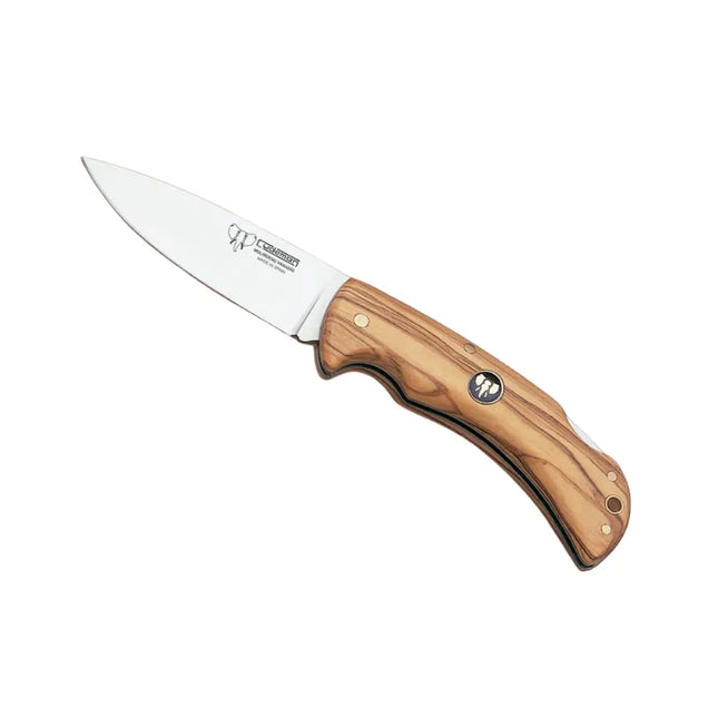 CUDEMAN - FOLDING SKINNER 12CM STANDARD BLADE, OLIVE HANDLE