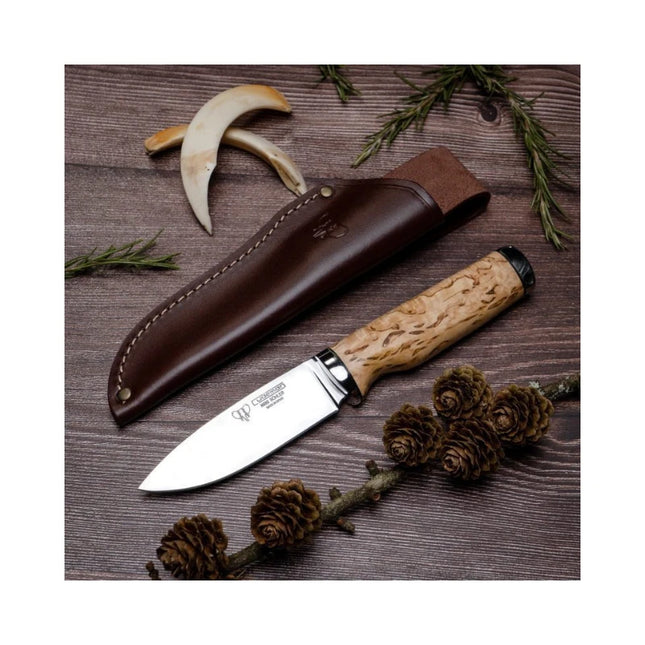 CUDEMAN - DROP POINT 10CM BLADE, BIRCH HANDLE W/SHEATH (138-DP)
