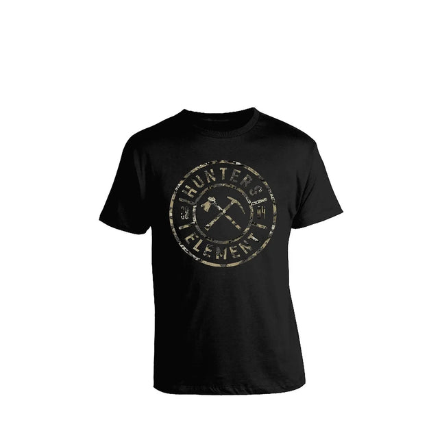 CLOTHING - HUNTERS ELEMENT TEE CARBON METAL BLK MED Shoalhaven Shooting