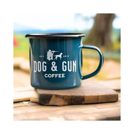 DOG AND GUN COFFEE ENAMEL MUGS - SANDY TAUPE