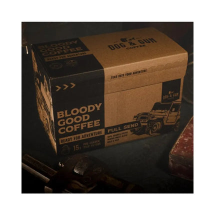 DOG AND GUN COFFEE PRE-LOADED DRIP FILTERS - 15 PACK FULL SEND MDEIUM ROAST