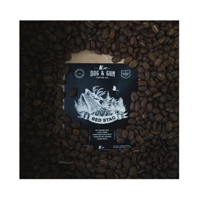 DOG AND GUN COFFEE RED STAG - SMOOTH / SAVOURY / MEDIUM ROAST WHOLE BEAN ( 225 GRAM )