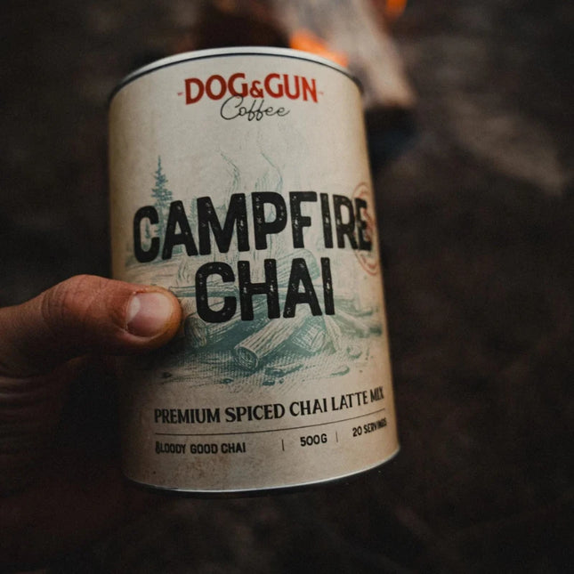 DOGG AND GUN CAMPFIRE CHAI 500G TIN