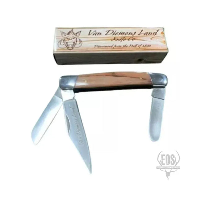 VAN DIEMENS KNIFE STOCKMAN WOOD HANDLE - Shoalhaven Shooting