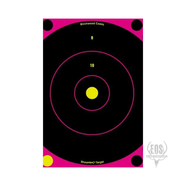 TARGETS - BIRCHWOOD CASEY SHOOT NC 8" PINK BULLSEYE 30PK Shoalhaven Shooting