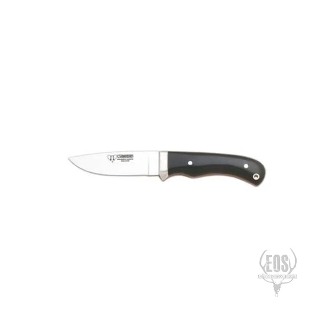 KNIVES - CUDEMAN – SKINNER 9CM STANDARD BLADE, POLISHED BLACK MICARTA WITH RED LINERS HANDLE / LEATHER SHEATH Shoalhaven Shooting