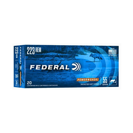 FEDERAL AMMO 223 R 55GR SP P-SHOK