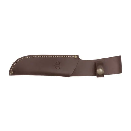 KNIVES - CUDEMAN CLIP POINT 16CM SATIN FINISH BLADE SATIN OLIVE WOOD HANDLE HANDLE LEATHERN SHEATH Shoalhaven Shooting