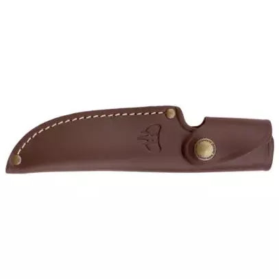 KNIVES - CUDEMAN – SKINNER 11CM DROP POINT BLADE, POLISHED DEER ANTLER HANDLE / LEATHER SHEATH 2 Shoalhaven Shooting