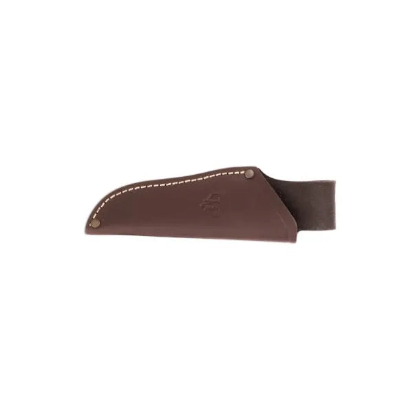 KNIVES - CUDEMAN – SKINNER 10CM CLIP POINT BLADE, POLISHED DEER ANTLER HANDLE, GOLD TANG / LEATHER SHEATH Shoalhaven Shooting