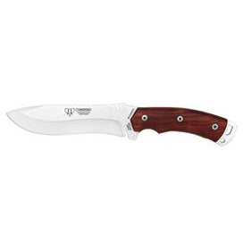 KNIVES - CUDEMAN CLIP POINT TACTICAL 15CM SATIN FINISH BLADE COCOBOLO WOOD HANDLE/LEATHER SHEATH Shoalhaven Shooting