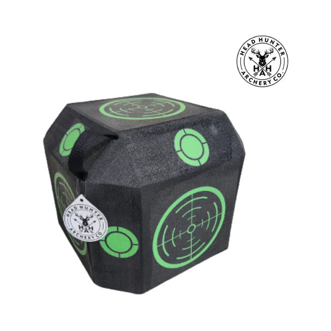 HEADHUNTER ARCHERY SELF HEALING CUBE BROADHEAD TARGET - GREEN RETICLE CIRCLE