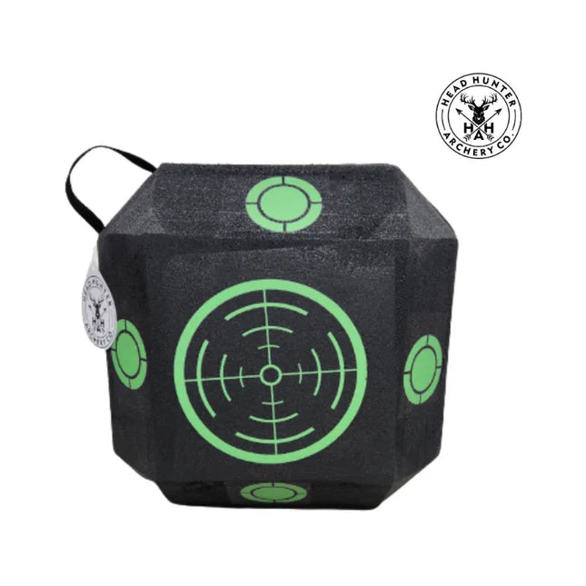 HEADHUNTER ARCHERY SELF HEALING CUBE BROADHEAD TARGET - GREEN RETICLE CIRCLE