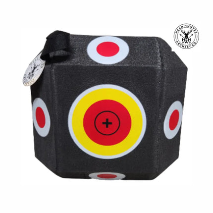 HEADHUNTER ARCHERY SELF HEALING CUBE BROADHEAD TARGET - RED/YELLOW CIRCLE