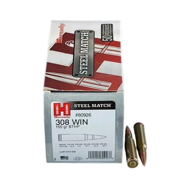HORNADY AMMO 308 WIN 155 GR BTHP - 50 PK