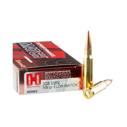 HORNADY AMMO 308WIN 168GR ELD-M SUPERFORMANCE MATCH