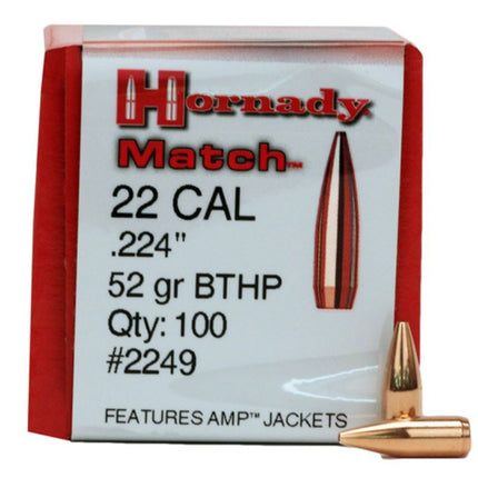 RE-LOADING - HORNADY PROJ 30 CAL 208GR BTHP MATCH 22 CAL 52GR BTHP (100PK) Shoalhaven Shooting