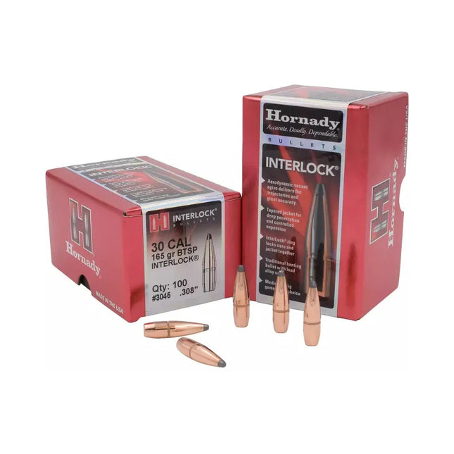 HORNADY PROJ 338 CAL 200 GR SP INTERLOCK BULLETS 100 PACK