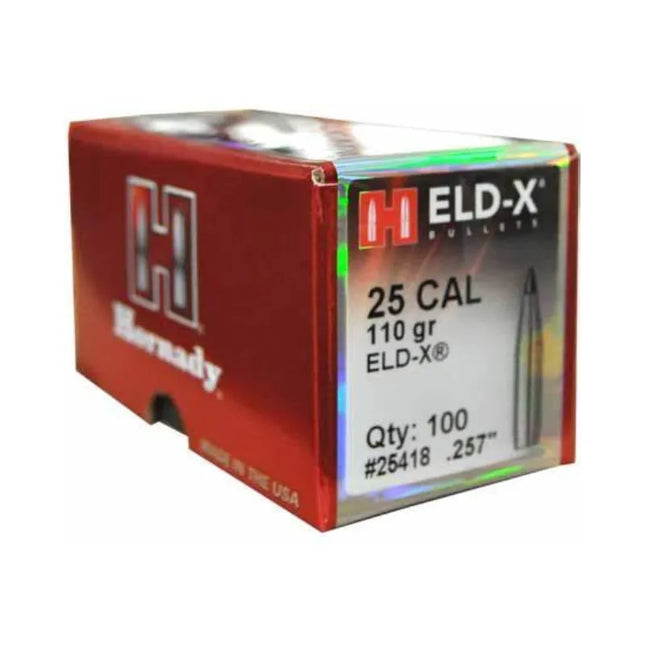 HORNADY PROJ .257 25 CAL 110 GRAIN ELD-X BULLETS 100 PACK