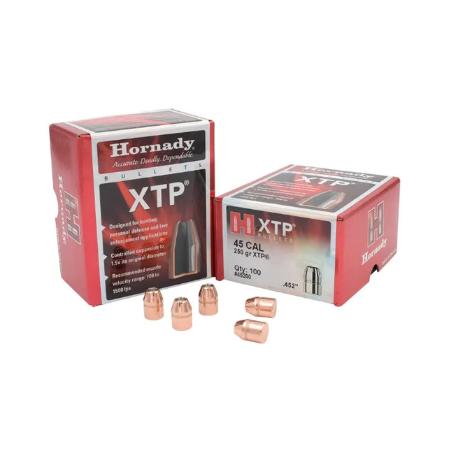 HORNADY PROJ .452 45CAL 250 GRAIN HP/XTP BULLETS 100 PACK