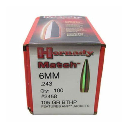 RE-LOADING - HORNADY PROJ 30 CAL 208GR BTHP MATCH 6MM 105GR (100PK) Shoalhaven Shooting