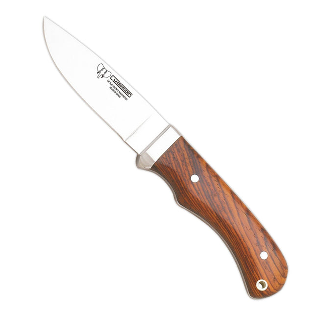 CUDEMAN - SKINNER 10CM STANDARD BLADE, COCOBOLA HANDLE W/SHEATH