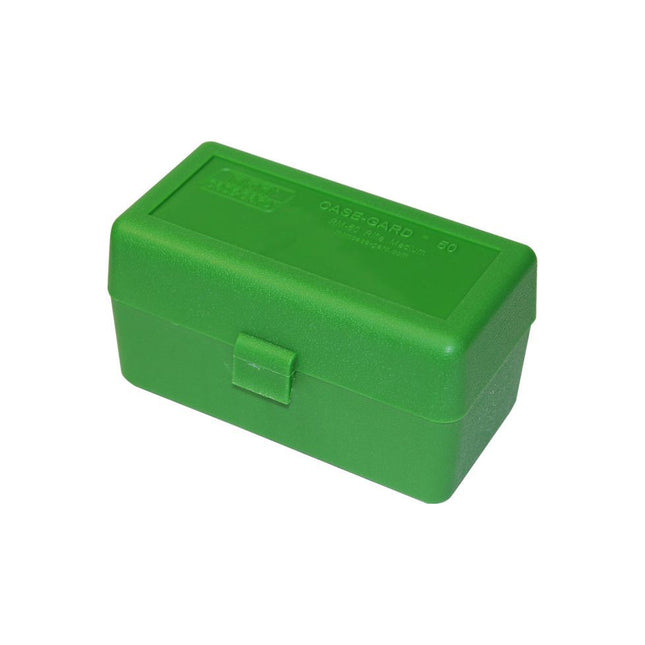 AMMUNITION STORAGE - MTM MED RIFLE AMMO BOX - 50 ROUND FLIP TOP 243WIN, 308 WIN GREEN Shoalhaven Shooting