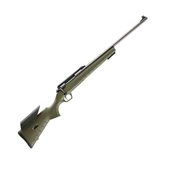 MONZA .223REM / 61CM-24" VARMINT KHAKI BLACK BOLT ACTION RIFLE (2 MAGS + BAG)