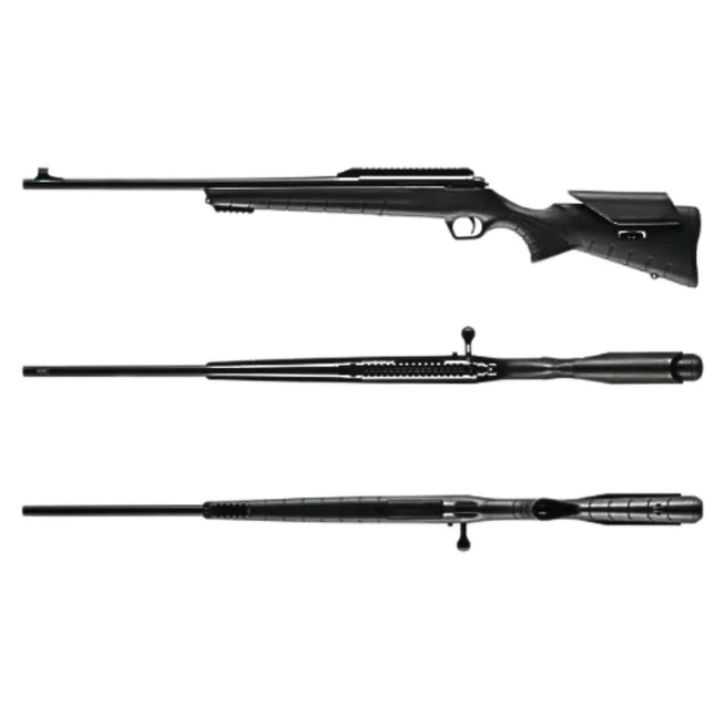 MONZA .223REM / 56CM-22" SYNTHETIC BLACK BOLT ACTION RIFLE (2 MAGS + BAG)