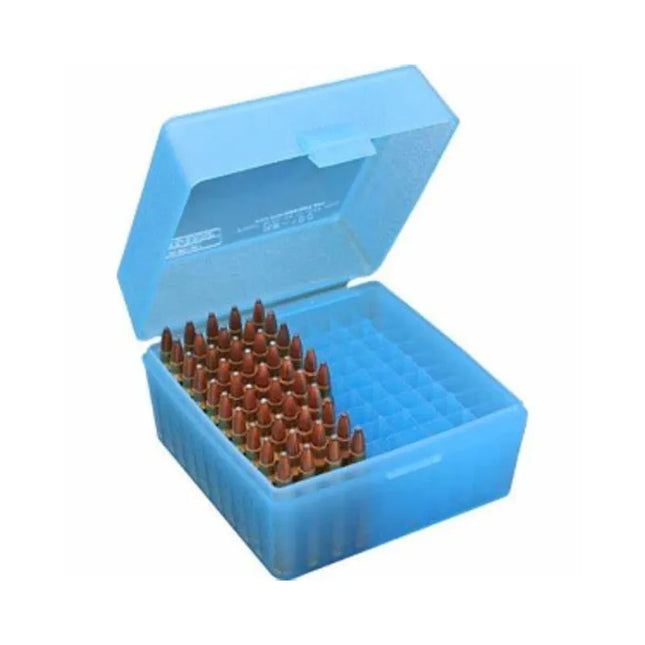 MTM PISTOL BOX 50 ROUND CLEAR BLUE