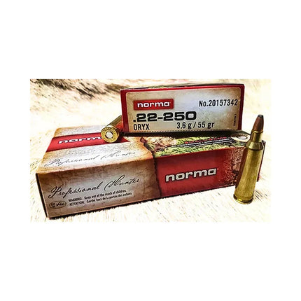 NORMA AMMO 22-250 REM 55GR VERMIN XTREME HP 20PK